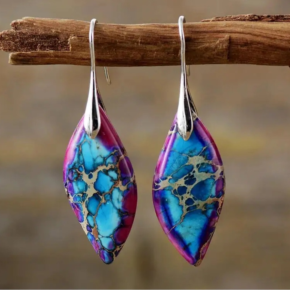 Handmade Polished Lightweight Stone Earrings - Picture 5 of 16